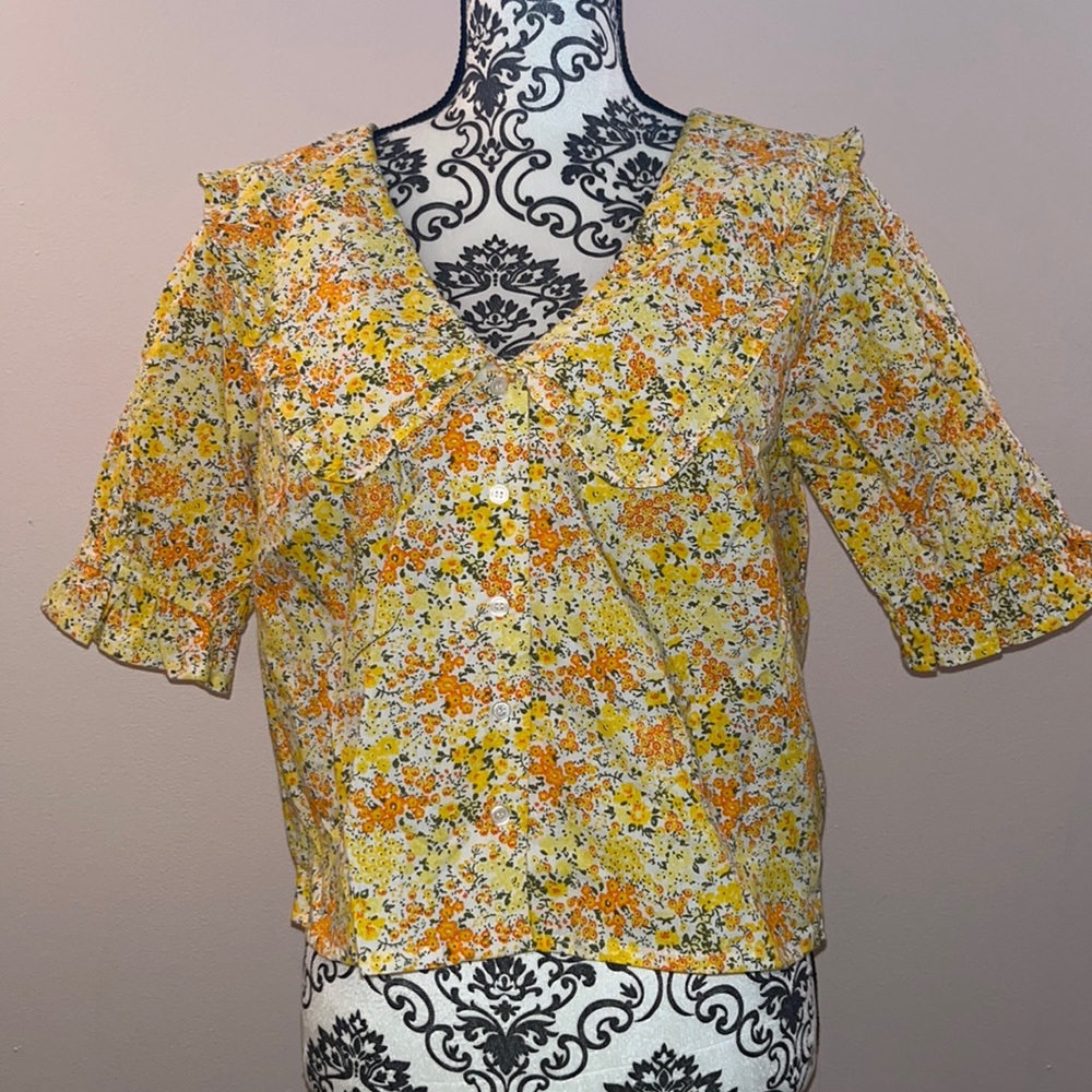 Yellow floral nasty gal top